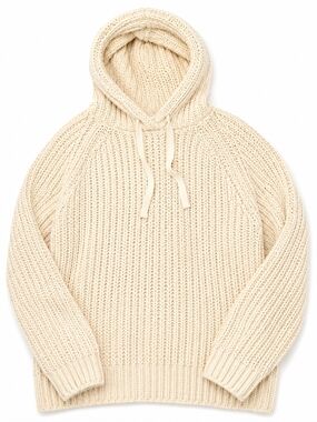 Daytrip by Buckle Women's Large Cream Chunky Knit Hooded Sweater Pullover